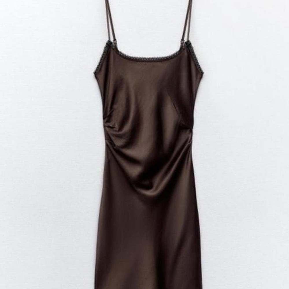 Zara Chocolate brown mini slip dress